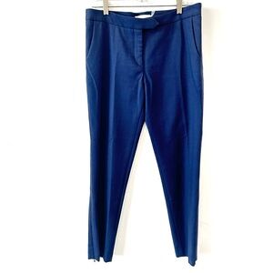 NEW Anne Fontain Matys Teouser Tuxedo Pants Zipper Size 42/10 Blue